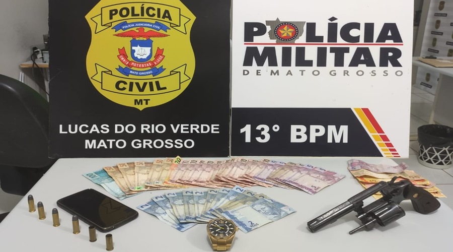 Dois são detidos suspeitos de assaltarem uma empresa atirarem na vítima e também em policiais em MT 1