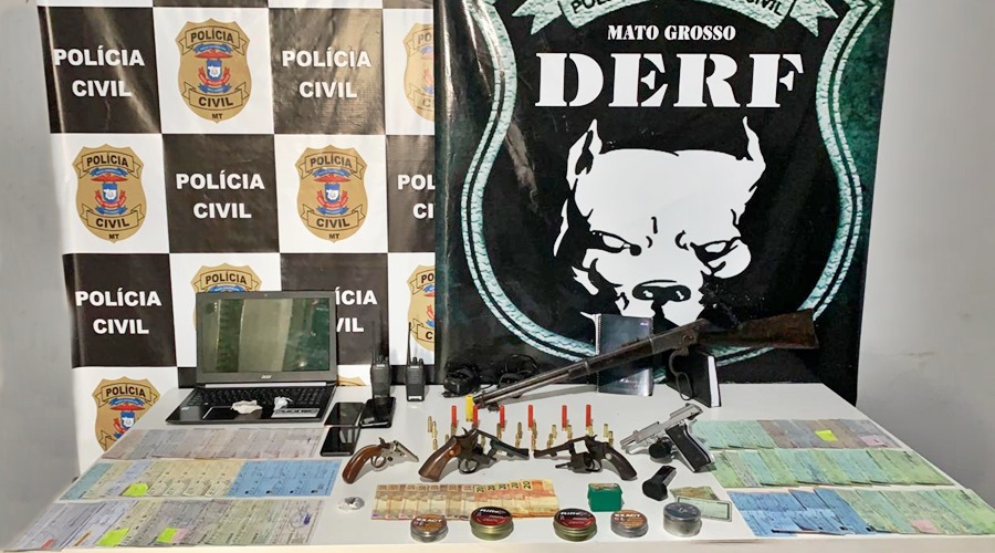 Derf de Rondonópolis prende três pessoas com armas, drogas e cheques, após cumprimento de mandados judiciais 1