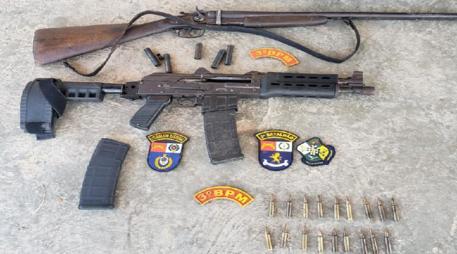 Policiais do 3º Batalhão apreendem fuzil 5,56 em região de chácaras 1