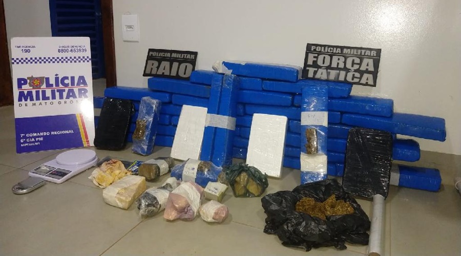 Polícia Militar prende dupla com 35 quilos de entorpecentes em Sapezal 1
