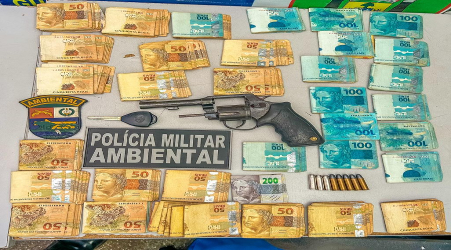 Batalhão Ambiental prende homem com arma de fogo e R$ 33 mil em dinheiro 1