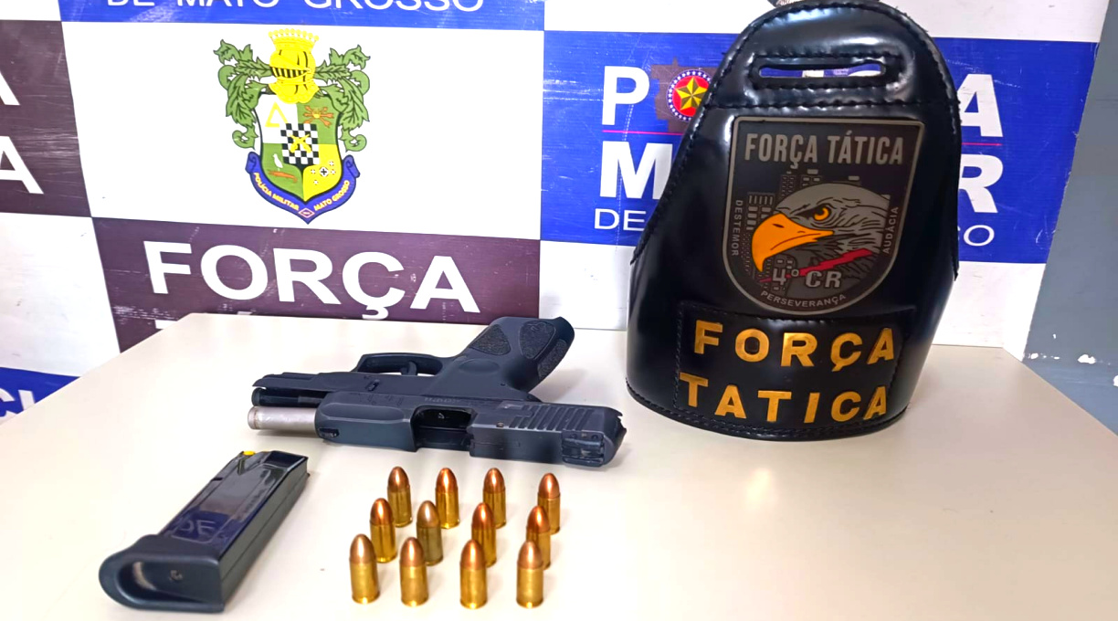 Com várias passagens criminais, indivíduo é preso em Rondonópolis pela Força Tática, portando pistola de 9 mm 1