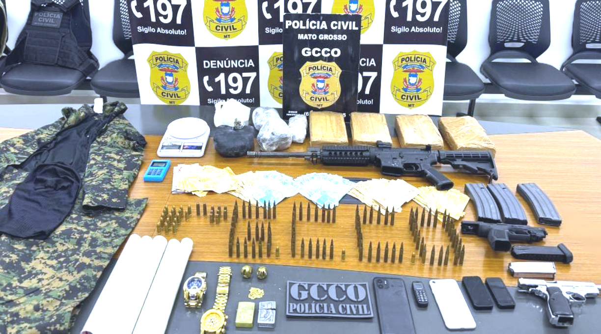 Polícia Civil prende traficante com arsenal de uso restrito em condomínio de Cuiabá 1
