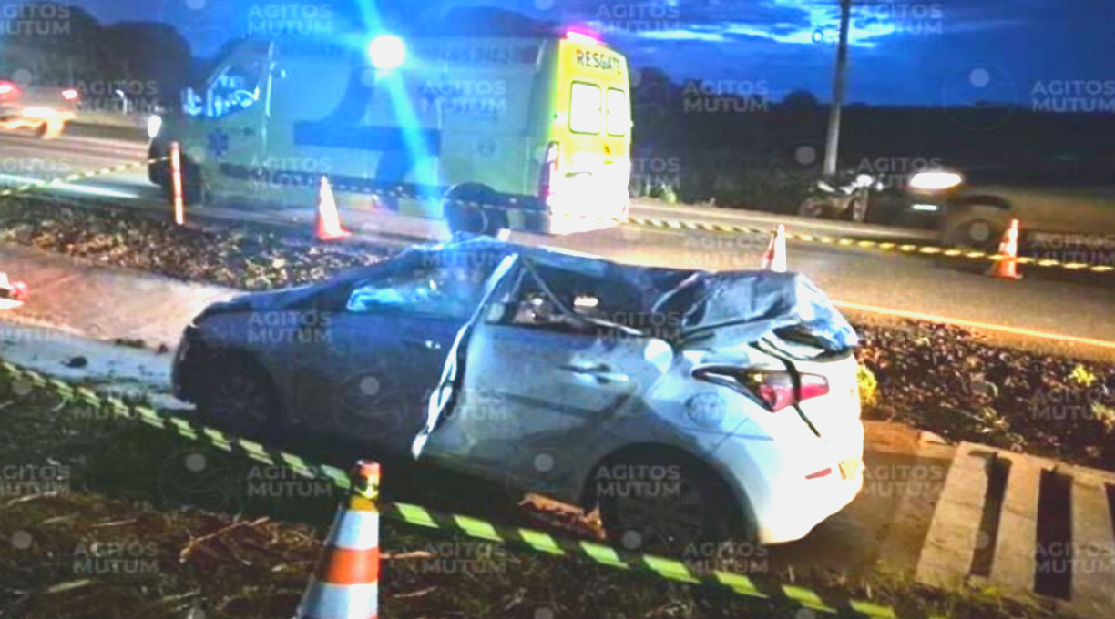 Carro capota na BR-163 e causa a morte de uma menina de 8 anos, além de ferimentos em outras duas pessoas 1