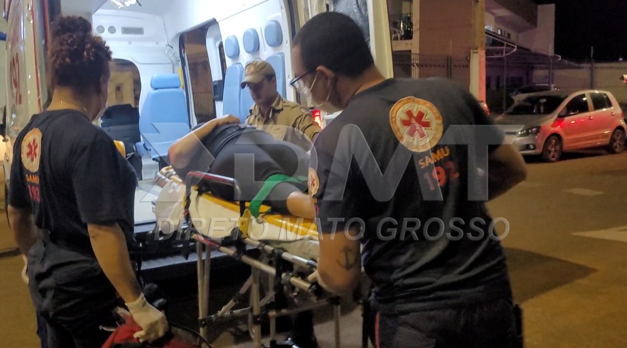 Mulher sofre fratura no braço durante um acidente envolvendo uma moto e um carro em Rondonópolis 1