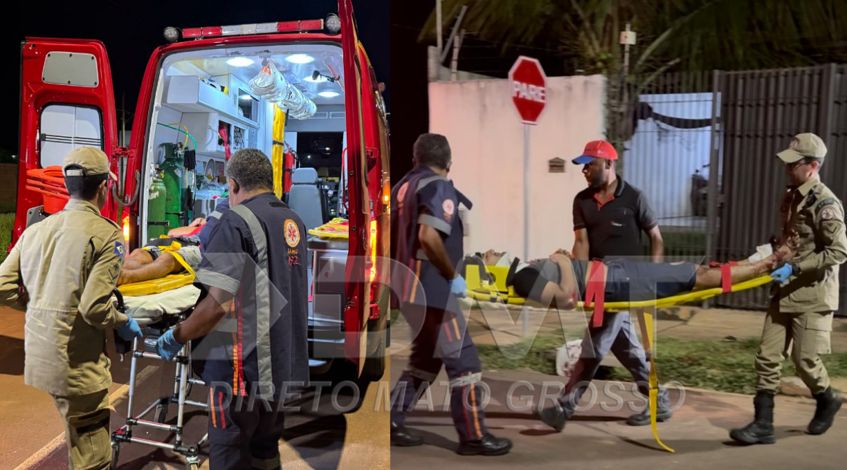 Dois jovens foram socorridos com graves ferimentos ao Hospital Regional após uma colisão entre motos em Rondonópolis 1