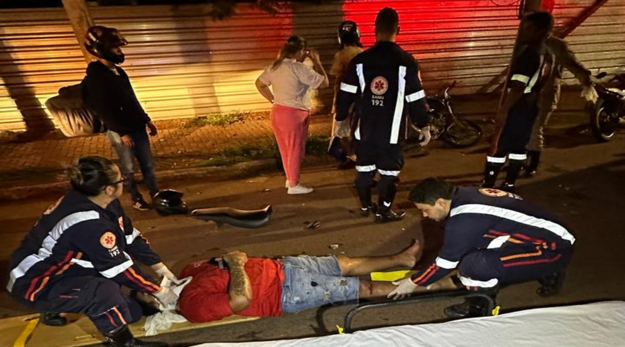 Dois motociclistas ficaram feridos em uma colisão na Avenida Rio Branco, em Rondonópolis 1