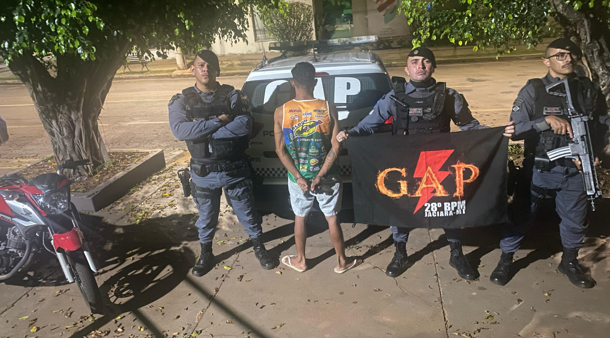 Trabalho ostensivo do GAP, do 28º BPM, resulta na prisão de um indivíduo por tráfico e na apreensão de entorpecentes 1