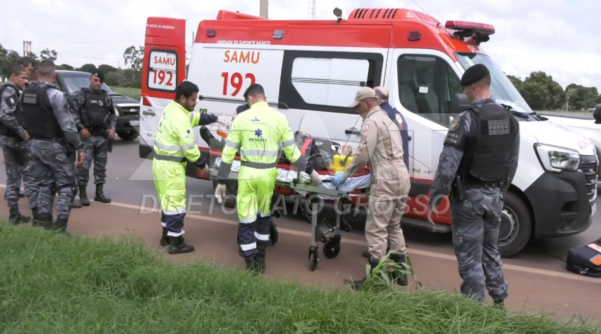Militar da 14ª CIPM de Rondonópolis é socorrido após sofrer acidente de moto durante atendimento de ocorrência 1