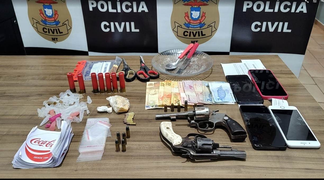 Dupla é presa pela PC por posse de arma de fogo e tráfico de drogas em Itiquira 1