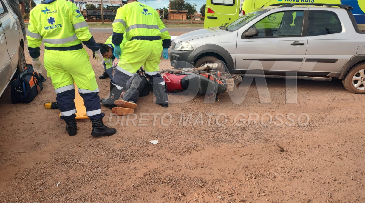 Colisão entre moto e Fiat Strada às margens da BR-364 deixa motociclista com fratura de fêmur 4