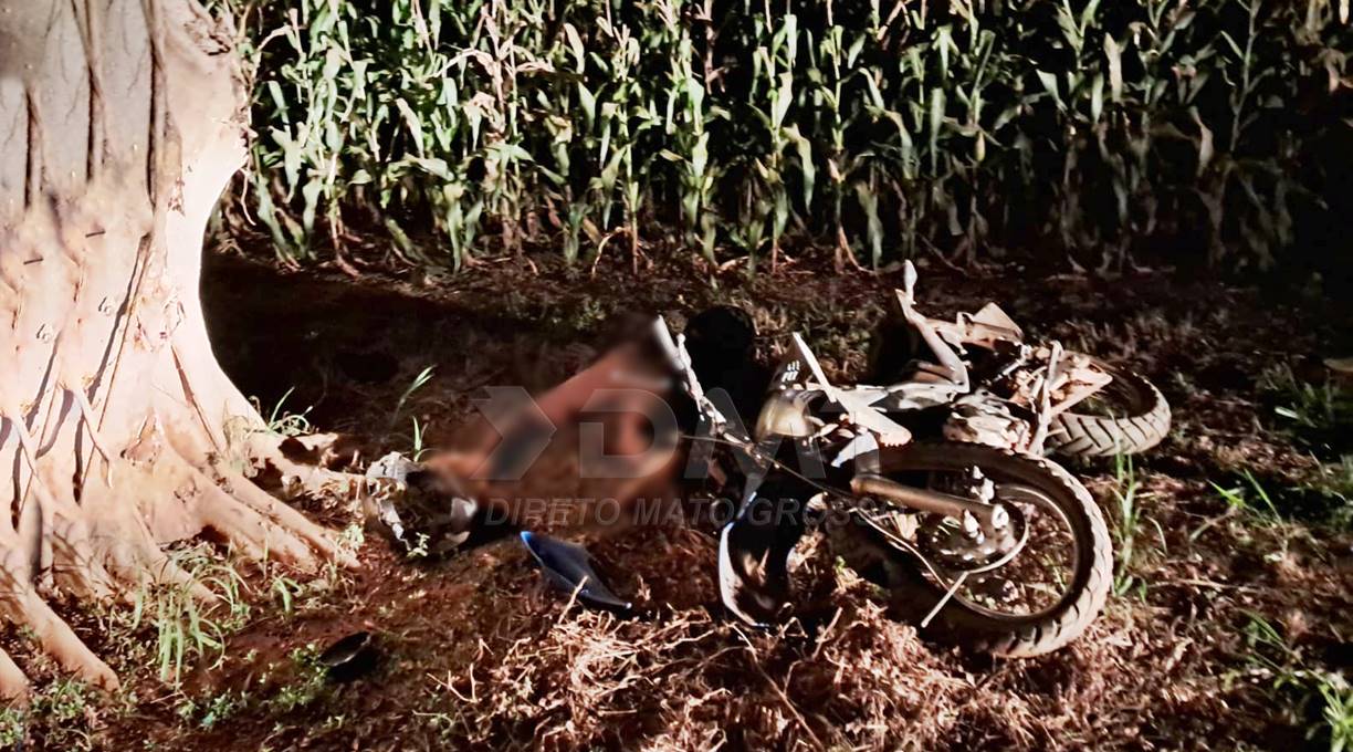 Motociclista perde a vida ao colidir com uma árvore em estrada vicinal de Pedra Preta 1