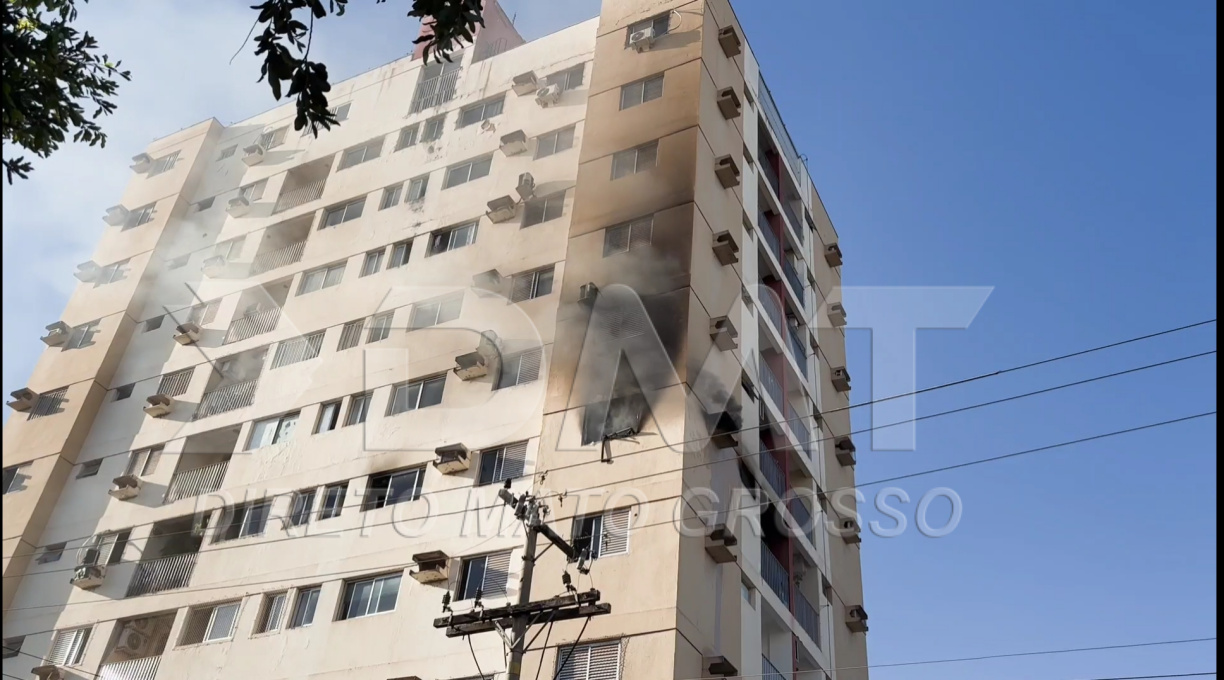 Apartamento em edifício no centro de Rondonopolis é atingido por fogo e assusta moradores 1