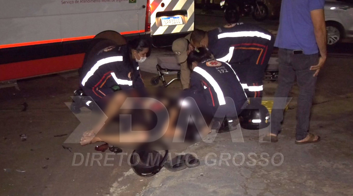 Colisão entre moto de alta cilindrada e Fiat Strada, no bairro Jardim Tropical, resulta em dois jovens gravemente feridos 1