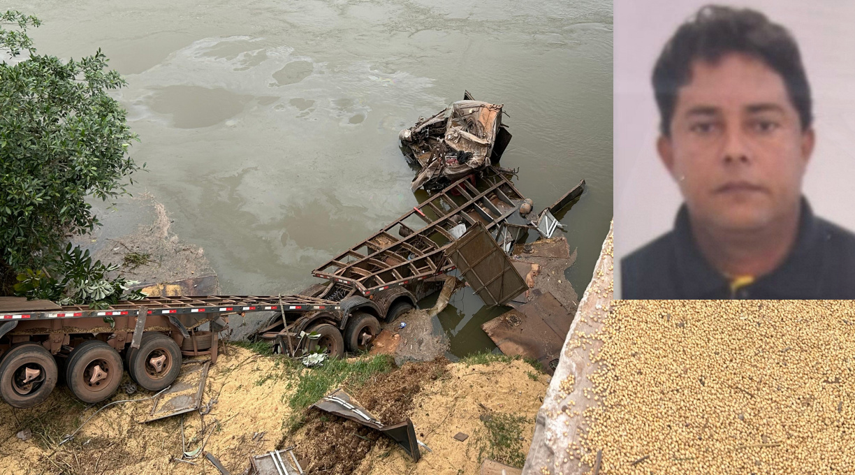 Motorista morre ao perder o controle de caminhão, desabar da ponte e cair no Rio São Lourenço 1
