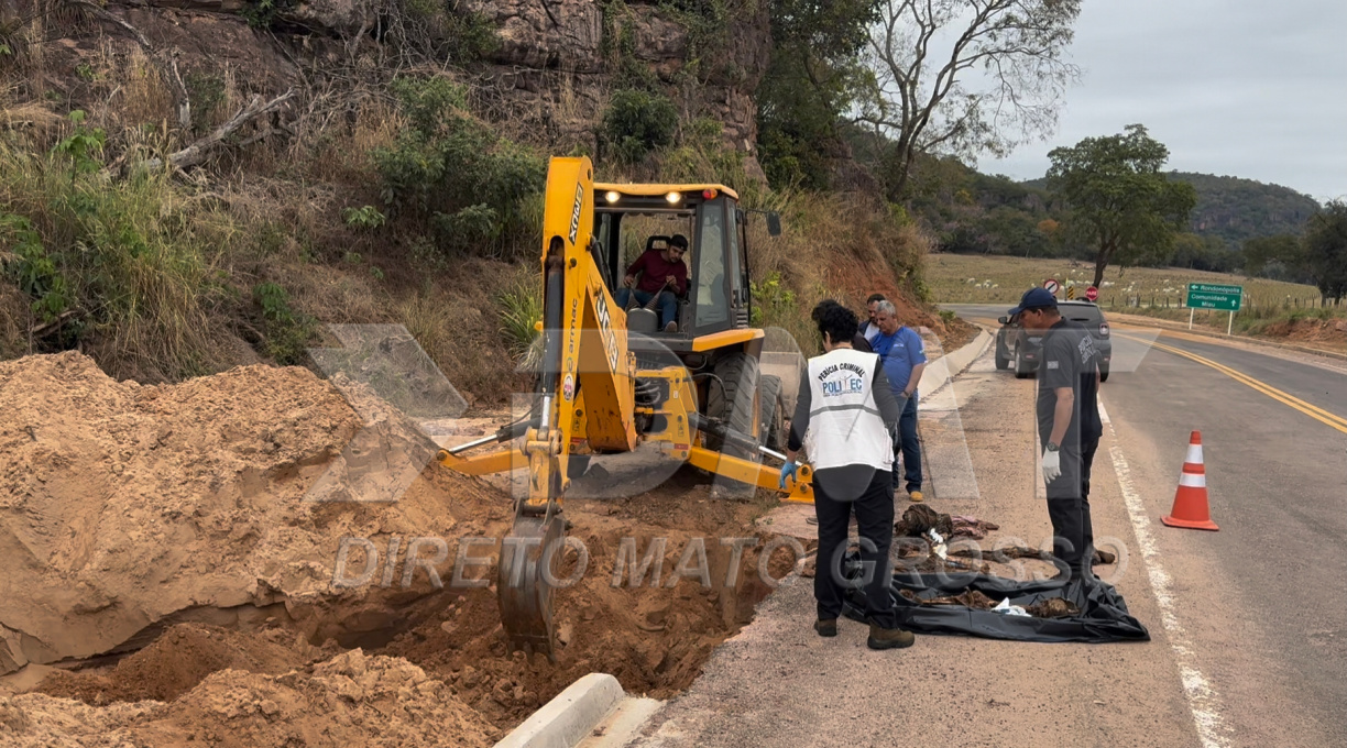 Ossada humana é encontrada em valeta às margens da MT-471, na Gleba Rio Vermelho 1