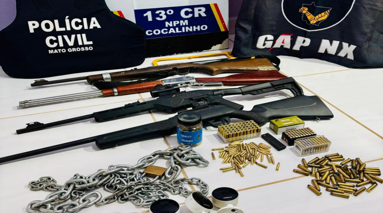 Policiais de MT frustram 57ª invasão de terras, prendem seis suspeitos e apreendem arsenal de armas 1