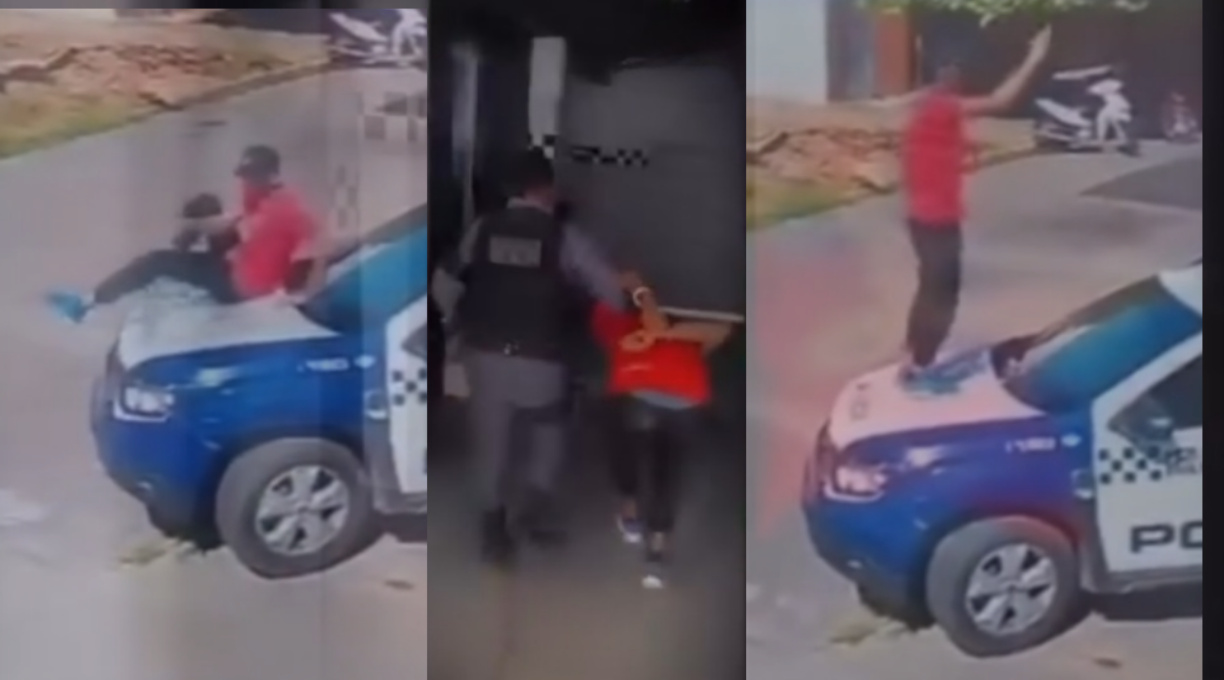 PM prende homem que subiu em viatura para gravar vídeos de apologia ao crime 1
