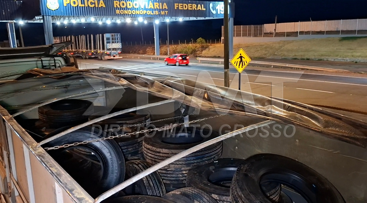 Caminhoneiro é preso pela PRF em Rondonópolis transportando carga de 130 pneus ilegais 1
