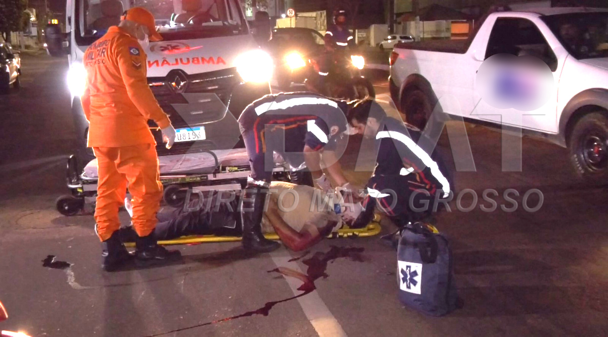Homem de 35 anos sofre graves ferimentos após rampar quebra-molas com moto Biz na Presidente Médici 1