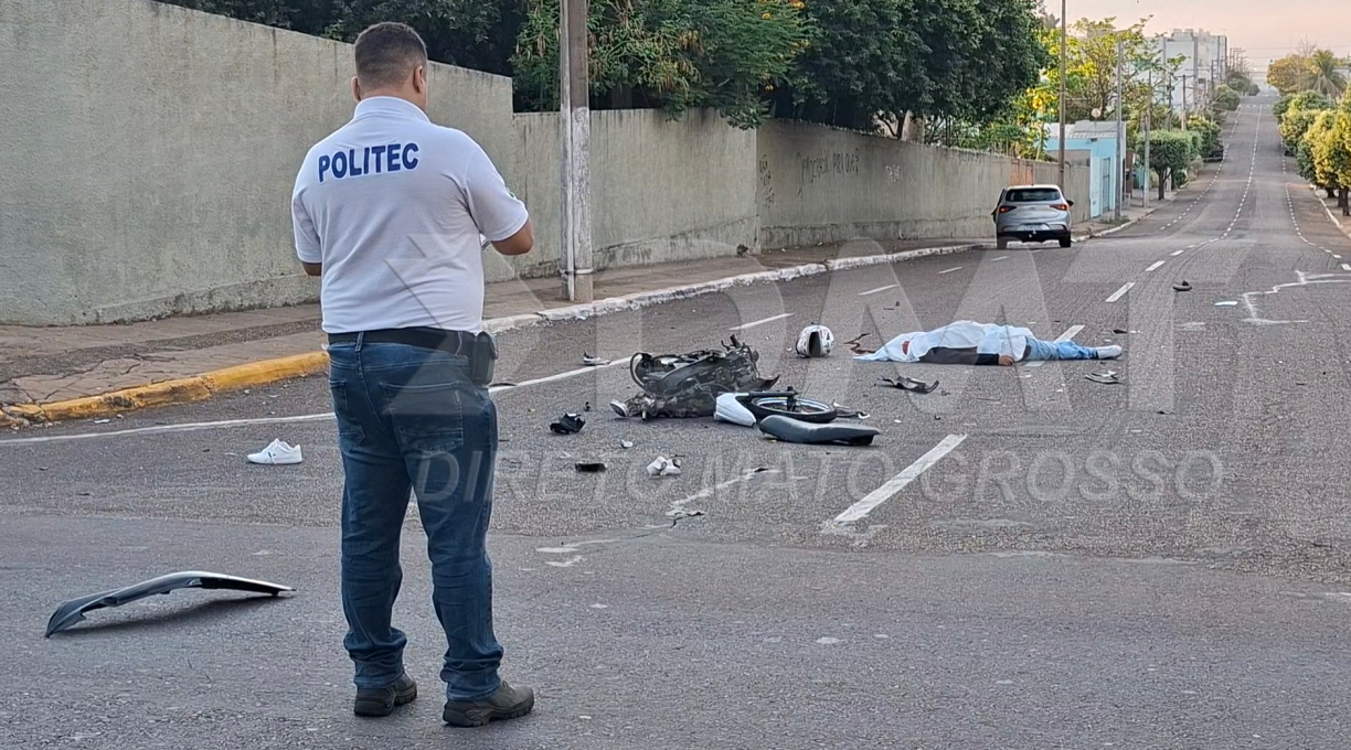 Em mais um violento acidente no centro de Rondonópolis, motociclista perde a vida 1