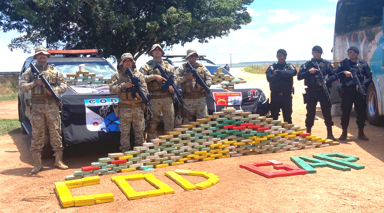 Operação entre PMMT e PMGO resulta na apreensão de 468 kg de drogas, na prisão de seis suspeitos e em prejuízo de R$ 10 milhões ao crime organizado 1