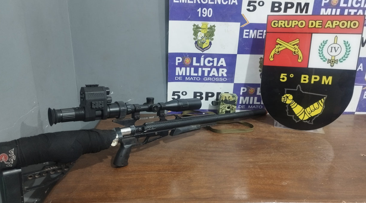 Indivíduo com espingarda, as margens de rio, se preparando para caça proibida é preso em flagrante pelo GAP 1