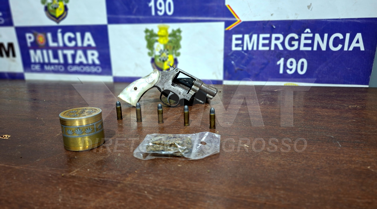 Durante bloqueio e abordagem no centro de Rondonópolis, PM prende indivíduo com arma de fogo e droga 1