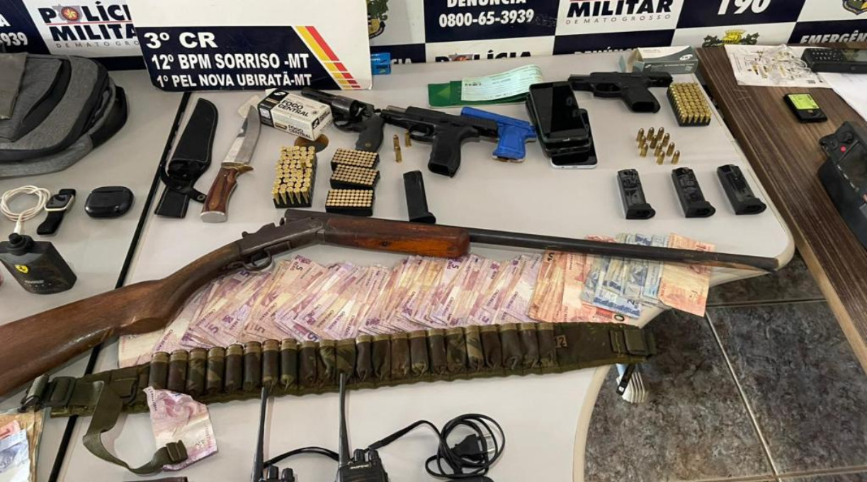 Polícia Militar conduz cinco suspeitos após roubo à residência em Nova Ubiratã 1