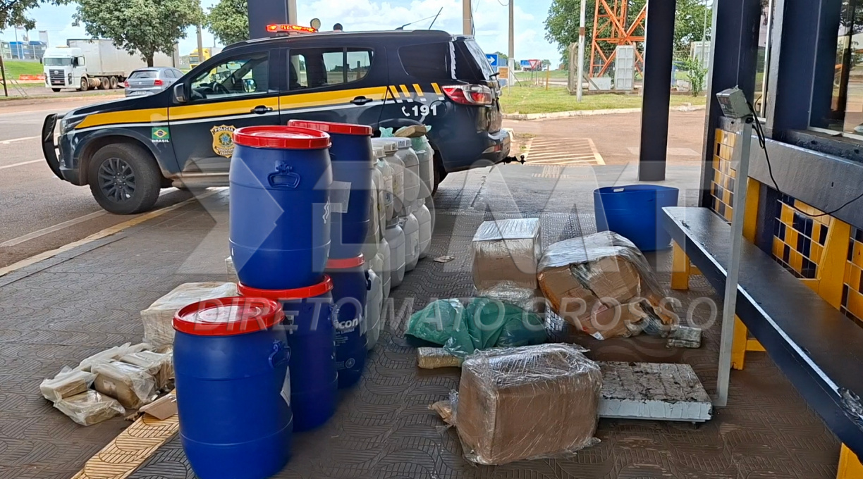 PRF aborda caminhoneiro na BR-364, em Pedra Preta, e flagra o transporte de aproximadamente 600 kg de supermaconha 1