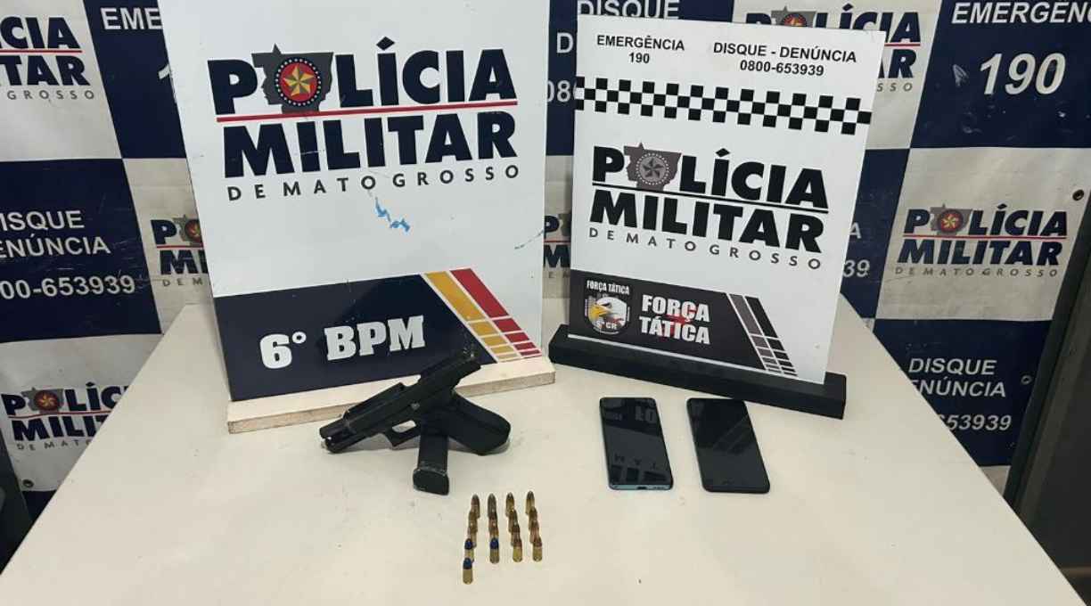 PM conduz dois faccionados com pistola e frustra homicídio em Cáceres 1