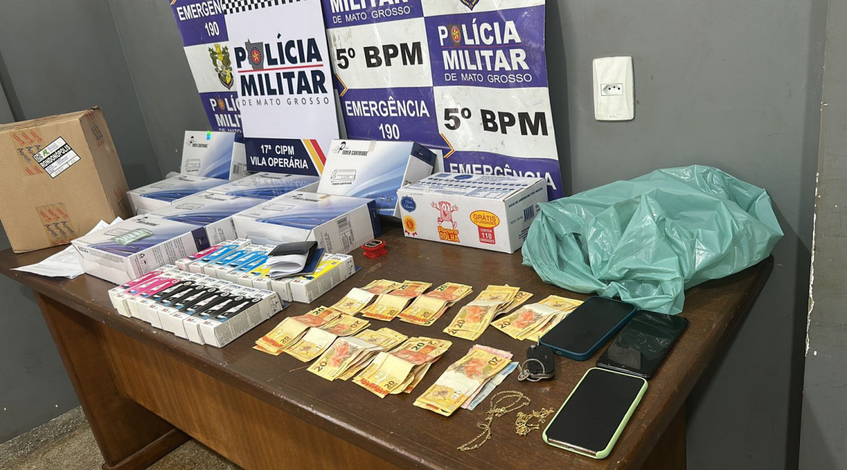 Militares da 17ª CIPM prendem casal suspeito de estelionato em Rondonópolis e aprendem objetos oriundos do crime 1