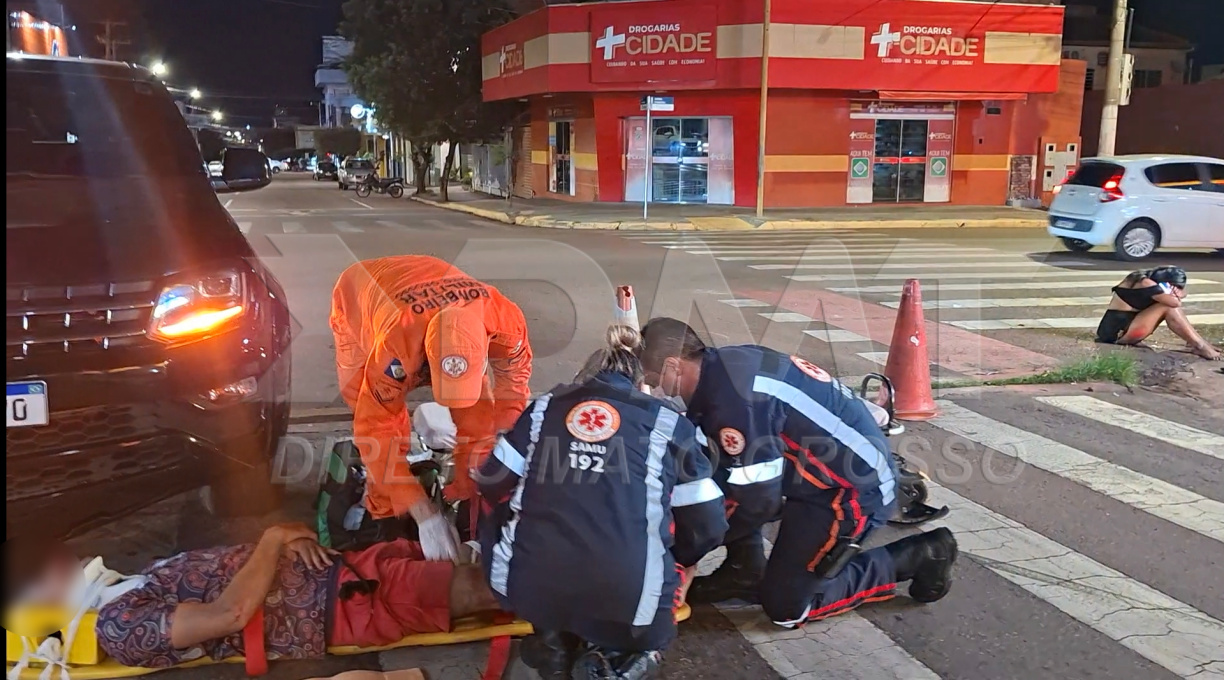 Invasão de preferencial no centro de Rondonópolis resulta em colisão de alto impacto e em duas pessoas gravemente feridas 1