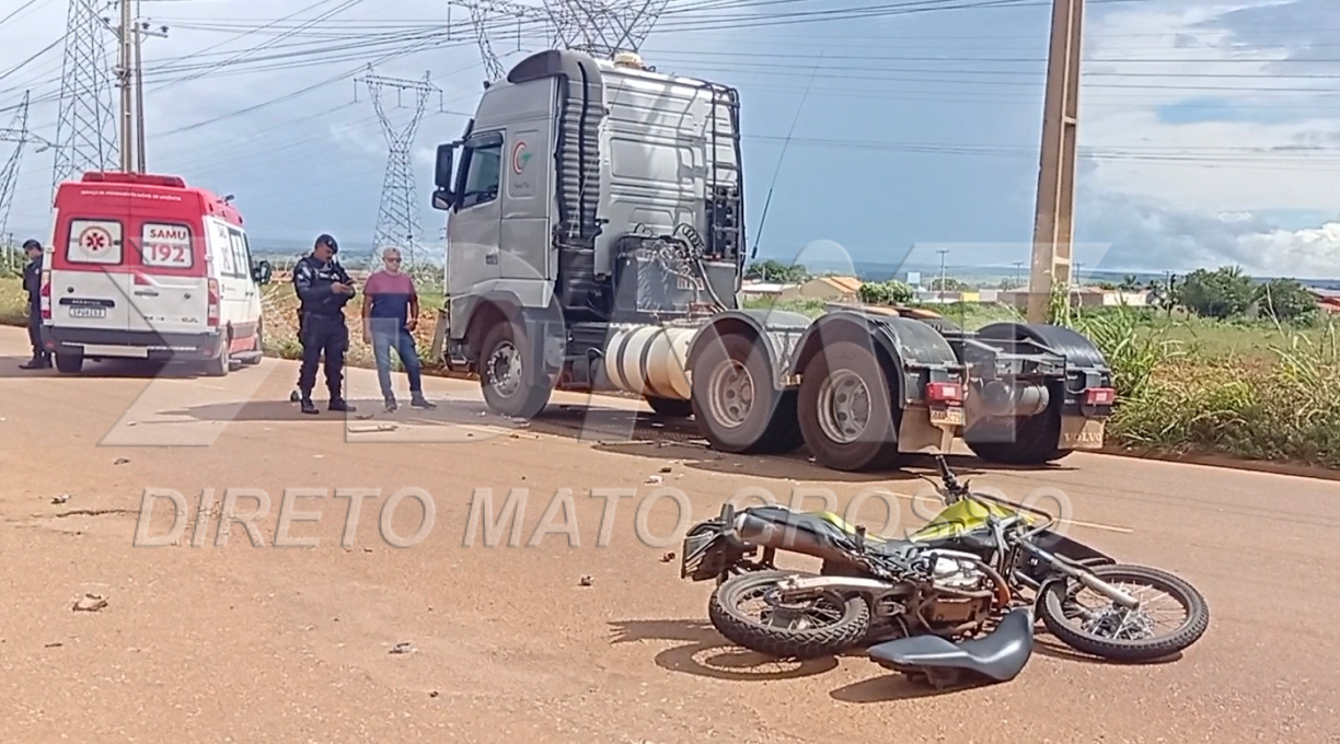 Motociclista morre no Hospital Regional após colidir frontalmente em caminhão no Sagrada Família 1