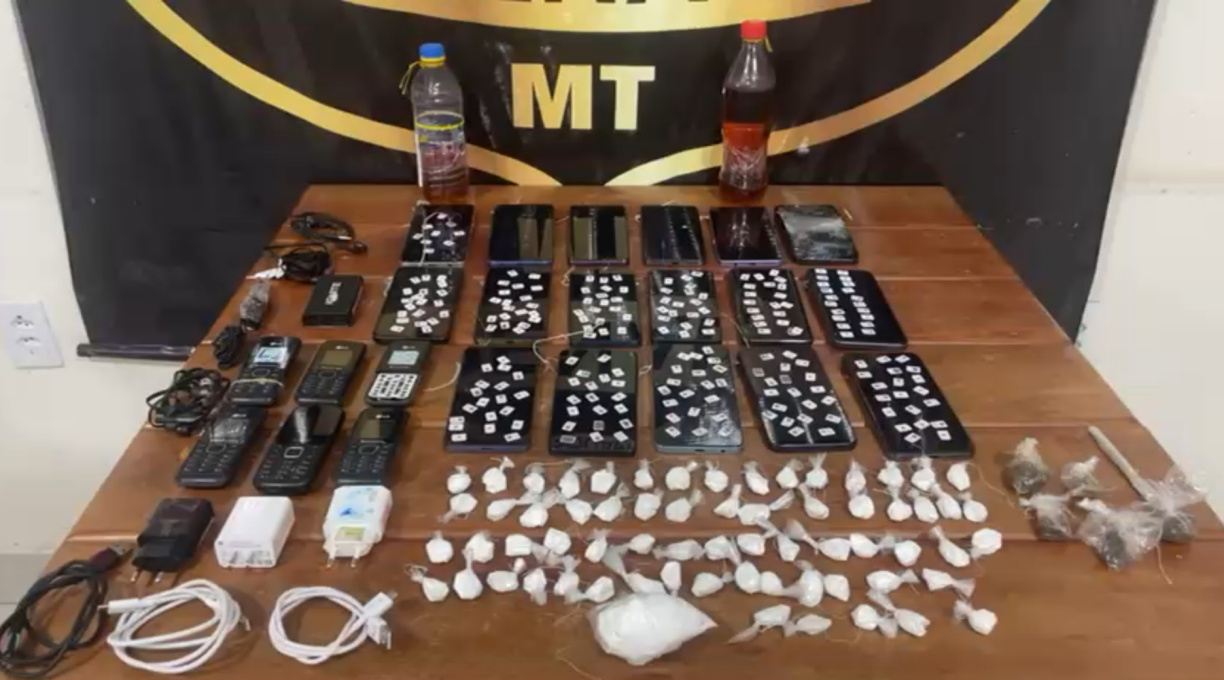 Policiais penais agem rápido e apreendem grande quantidade de ilícitos deixados através de drones na Mata Grande 1