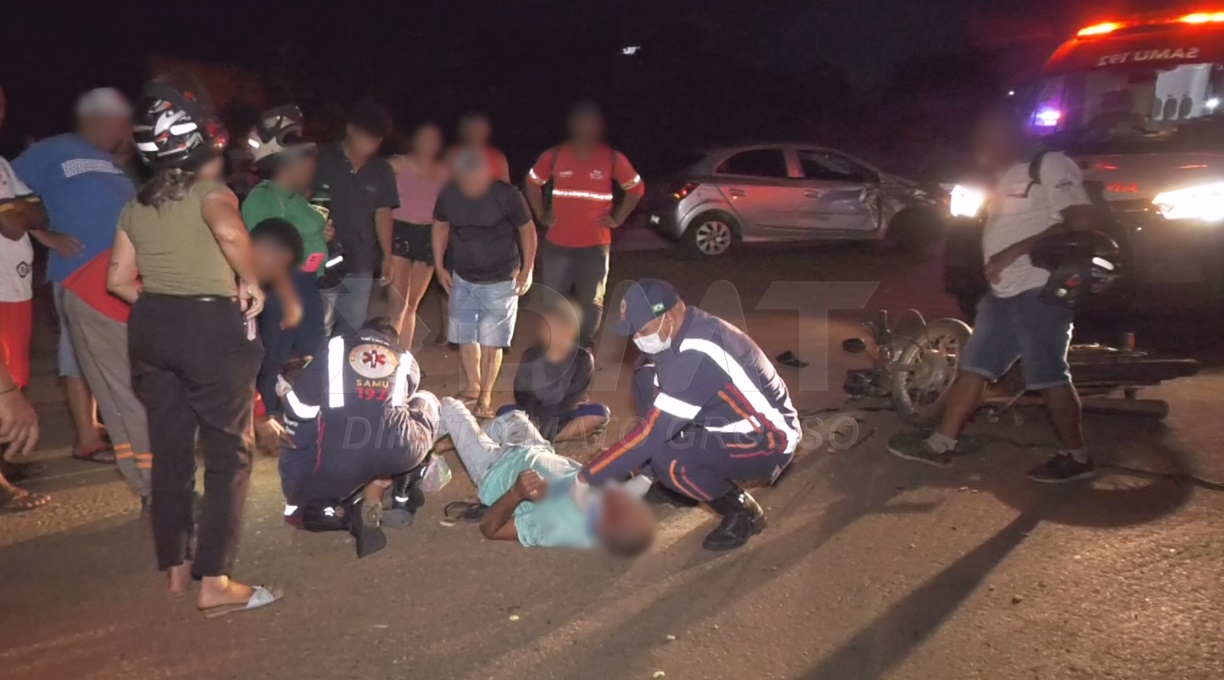 Motorista abandona carro e foge após colisão contra moto na Rodovia do Peixe, que resultou em ferimentos em um homem e duas crianças 1