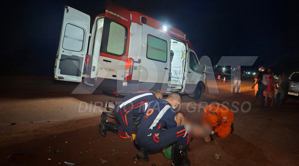 Motociclista de 19 anos fica em estado grave após colisão frontal contra caminhonete no Anel Viário, em Rondonópolis 2