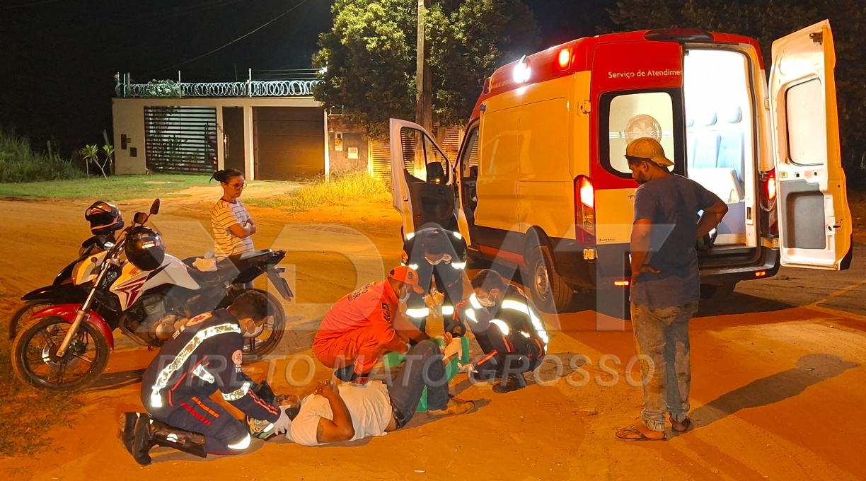 Motociclista cai em rua sem asfalto no bairro Chácaras Beira Rio e fratura uma das pernas 1