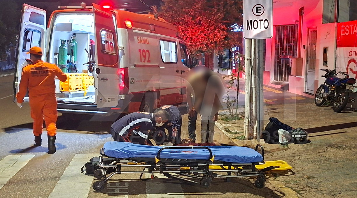 Mulher e filho de 7 anos ficam feridos após colisão entre motos no centro de Rondonópolis 1