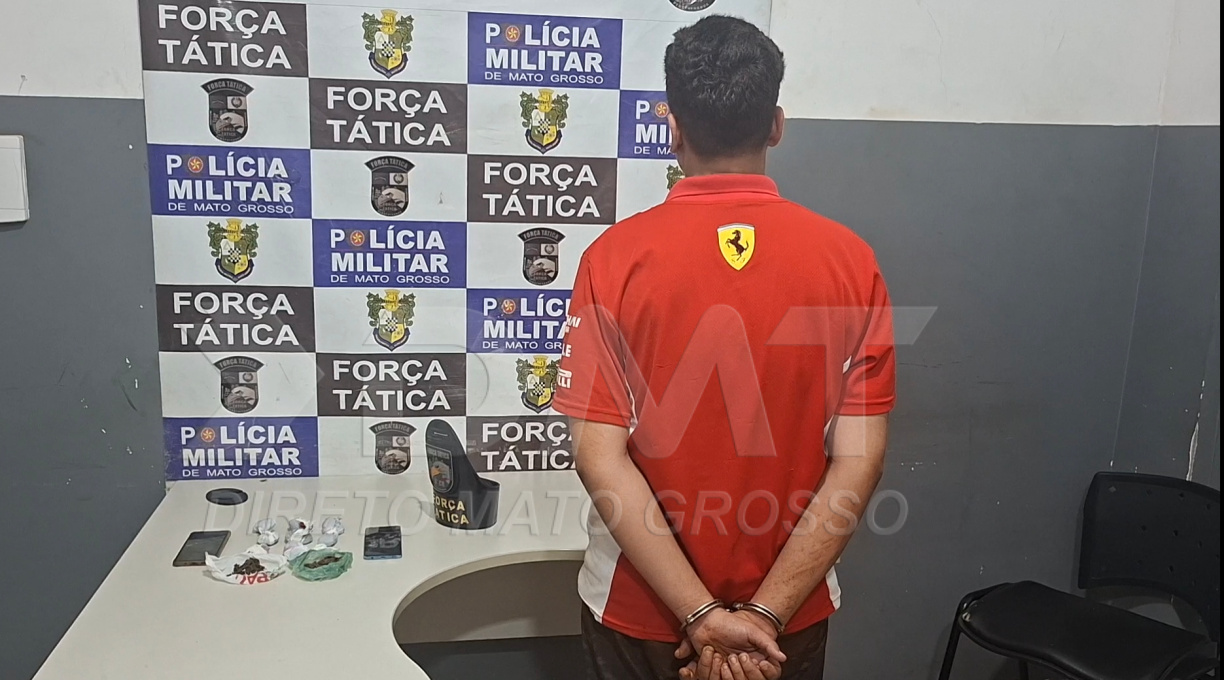 Após denúncia anônima, Força Tática prende suspeito de tráfico e apreende entorpecentes no Dona Fiuca 1 Após denúncia anônima, Força Tática prende suspeito de tráfico e apreende entorpecentes no Dona Fiuca 1