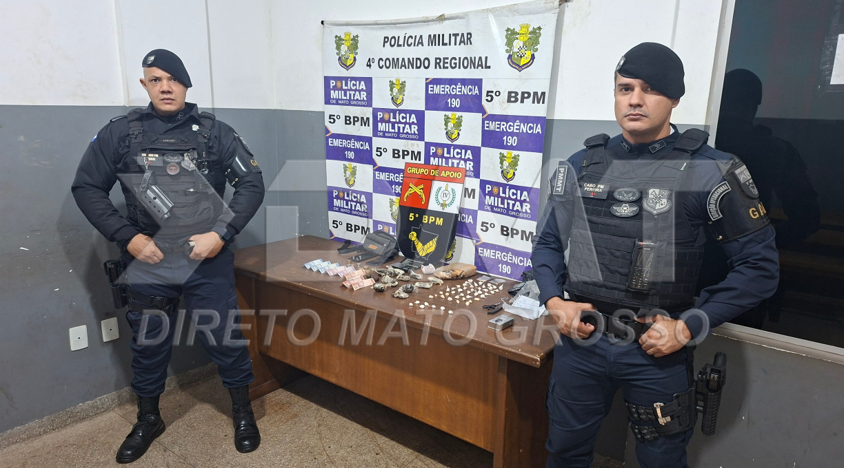 Durante rondas no Rosa Bororo, GAP apreende grande volume de ilícitos e prende dupla por tráfico de drogas 1