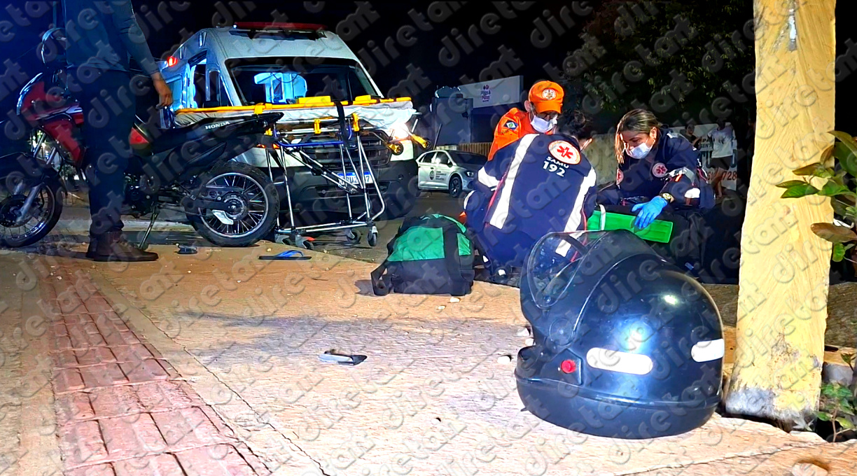 Jovem motociclista sofre graves ferimentos após colisão entre motocicletas na Dom Pedro II, em Rondonópolis 1 Jovem motociclista sofre graves ferimentos após colisão entre motocicletas na Dom Pedro II, em Rondonópolis 1