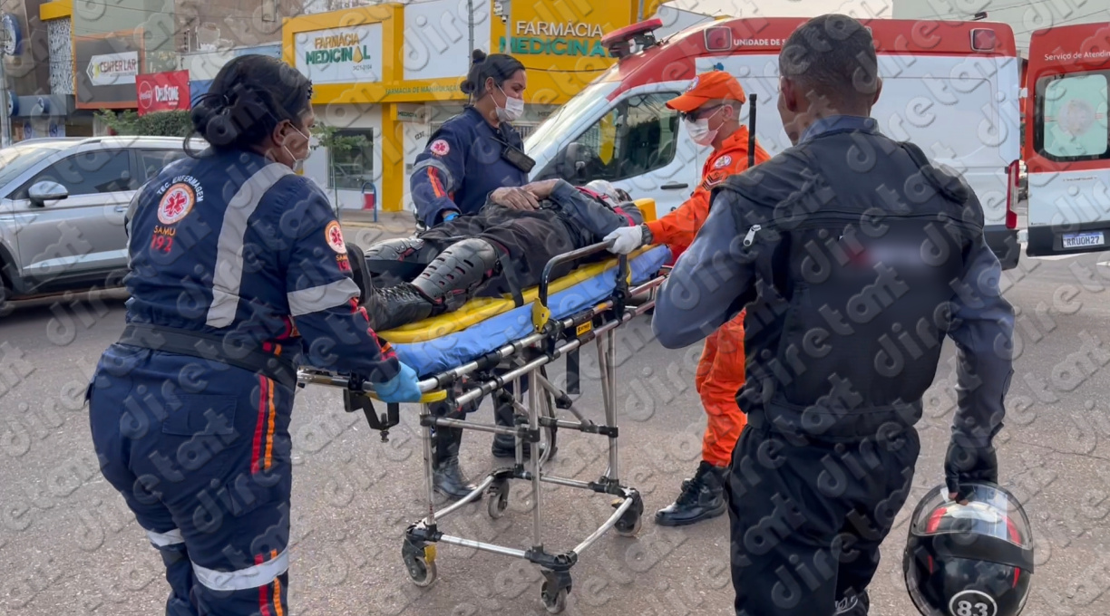 Motociclista fica ferido em acidente envolvendo três veículos no centro de Rondonópolis 1 Motociclista fica ferido em acidente envolvendo três veículos no centro de Rondonópolis 1